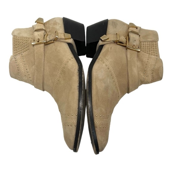 Anine Bing Bianca Tan Suede Studded Harness Casual Bohemian Ankle Boots Women 39 - Picture 11 of 15